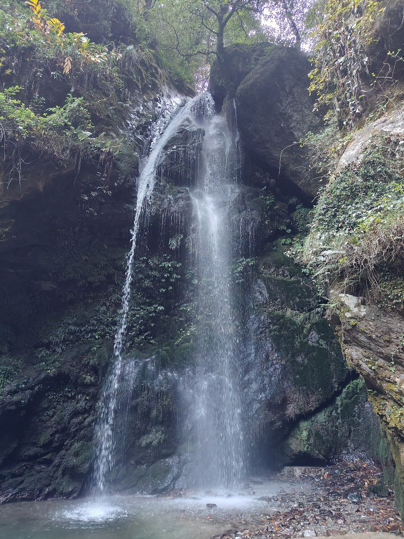 Waterfall in the forest near Jibhi, Tirthan Valley