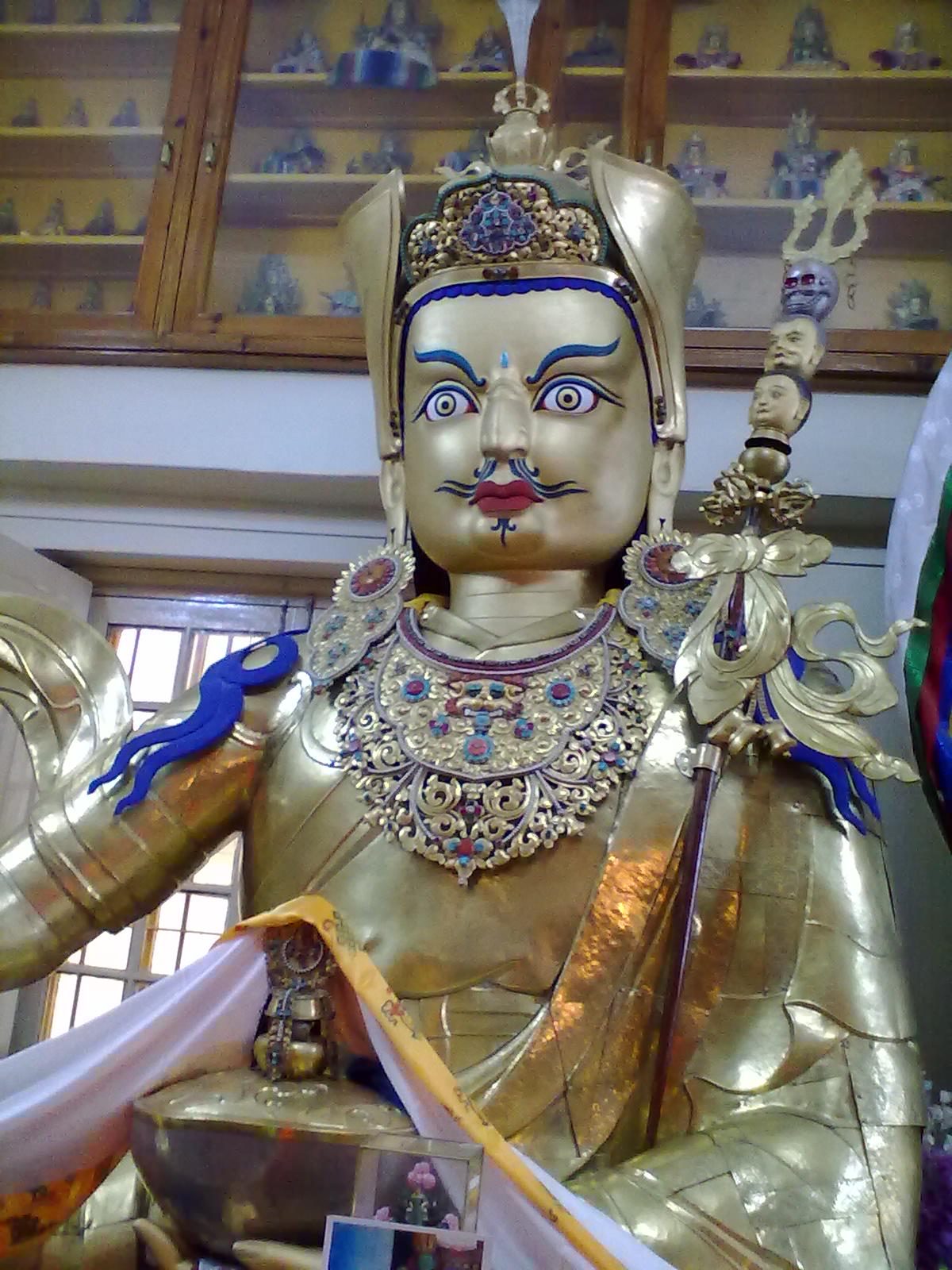 Gilded statue inside the Dalai Lama temple, Tsuglagkhang complex, McLeod Ganj